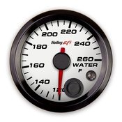 Holley EFI Coolant Temp Gauge Standard 2-1/16" size - 120°-260° - White Face - Black Bezel