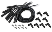 Holley EFI LS Spark Plug Wire Set - Cut to Fit Spark Plug - Cut to Fit- Wire set, Black with Black 180 degree boots For Holley Smart Coil