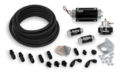 Holley EFI Fuel System Kit Billet Fuel Pump, Billet Regulator, Billet Filters, Earl's Pro-Lite 350™ Black hose, Swivel-Seal™ hose ends