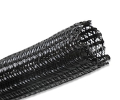 F6 Split Wire Loom - 1 Inch 10 Feet, Black, 1" Braided F6 Split Wire Loom
