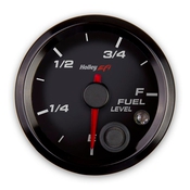 Holley EFI Fuel Level Gauge Standard 2-1/16" size - Programmable - Black Face - Black Bezel