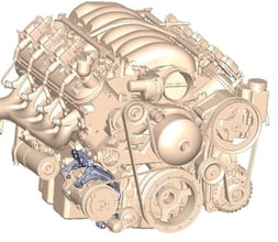Low-Mount LS Drive System (A/C) w/ Sanden SD7 Compressor - Passenger's Side