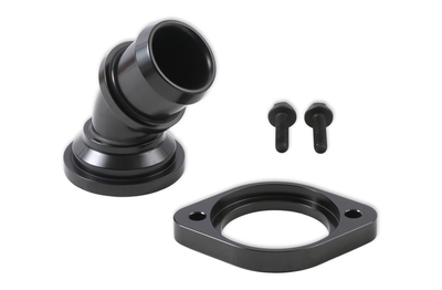 Holley Water Neck - Swivel 45 Degree Angle - Black