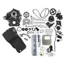 Holley Godzilla High-Mount Accessory Drive - With Holley Swap Oil Pan and Pump - Complete Kit - Black