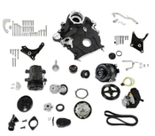 Holley Godzilla High-Mount Accessory Drive - OE Oiling System - Complete Kit - Black