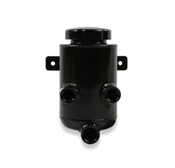 Holley Power Steering Remote Reservoir - Black Aluminum with Bracket