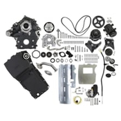 Holley Godzilla High-Mount Accessory Drive - With Holley Swap Oil Pan and Pump - Complete Kit - Black