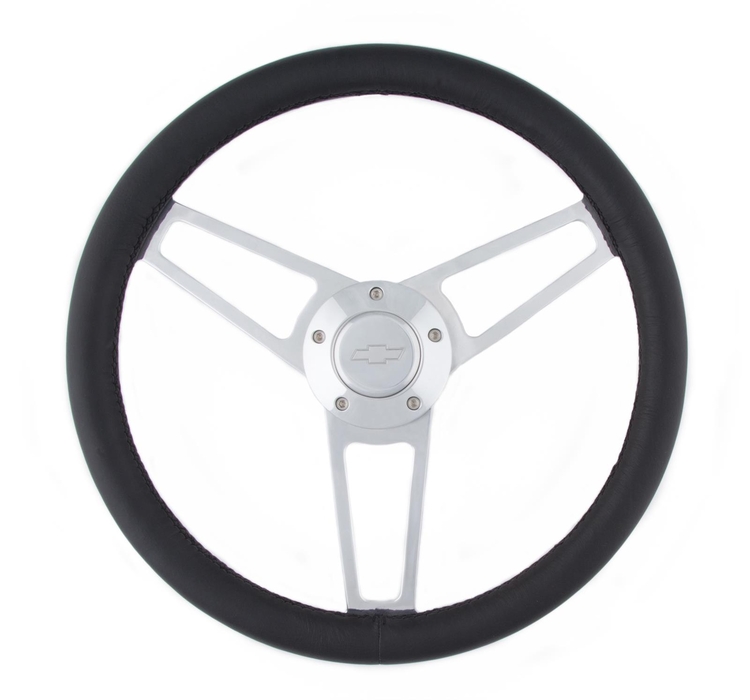 Billet Classic Series Black Wheel Chev Logo & Install Kit