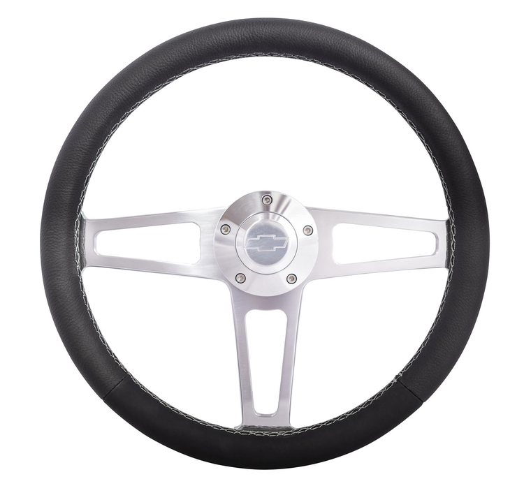 Billet Classic Series Black Wheel Chev Logo & Install Kit