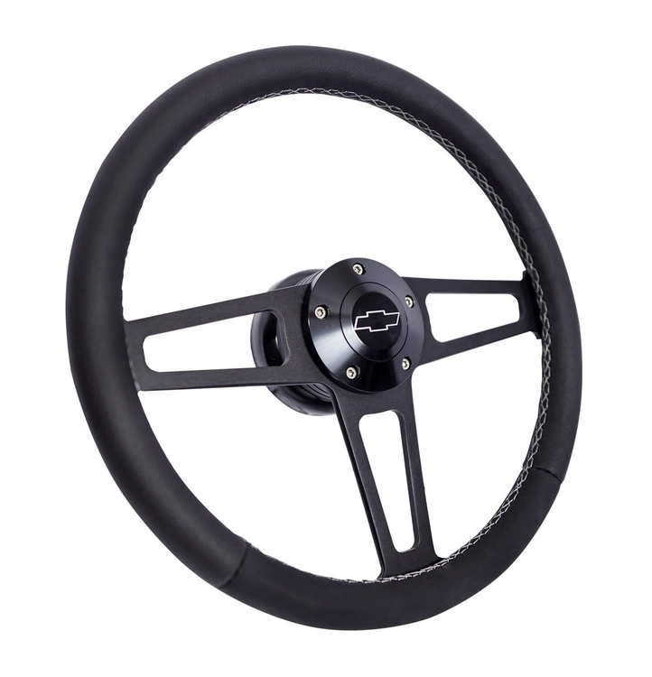 Billet Classic Series Black Wheel Chev Logo & Install Kit