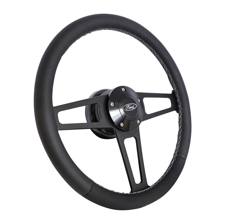 Billet Classic Series Black Wheel Ford Logo & Install Kit