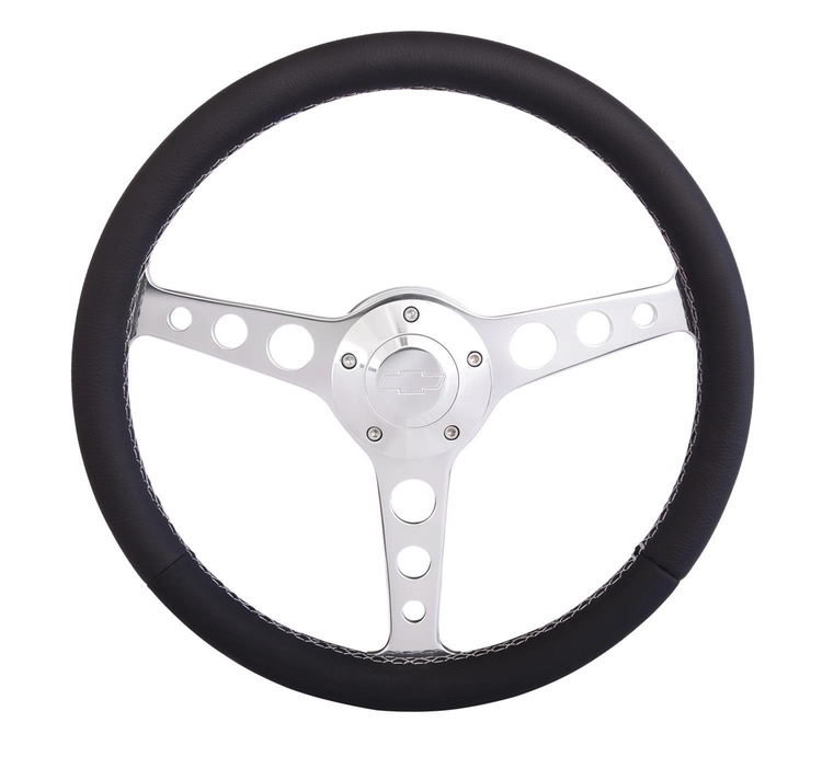 Billet Classic Series Black Wheel Chev Logo & Install Kit