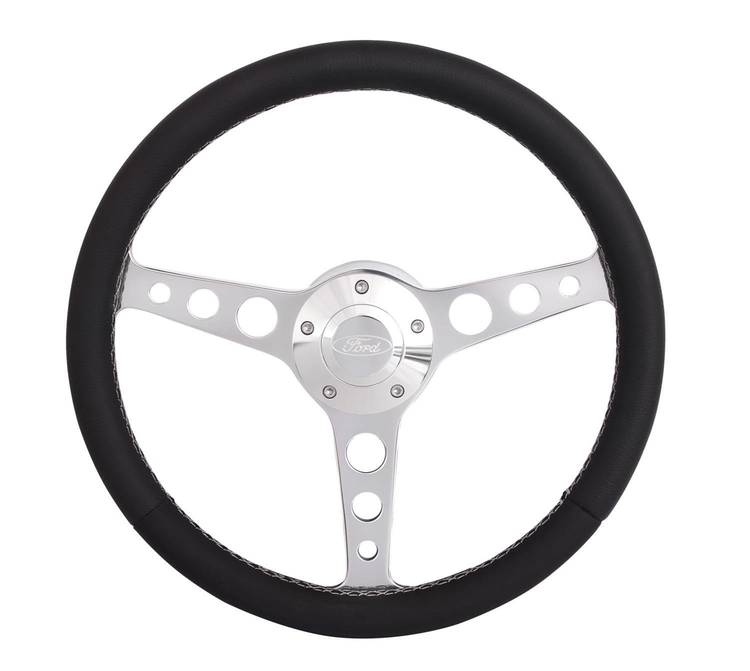 GRANT BILLET CLASSIC SERIES STEERING WHEEL WITH FORD LOGO & INSTALL KIT