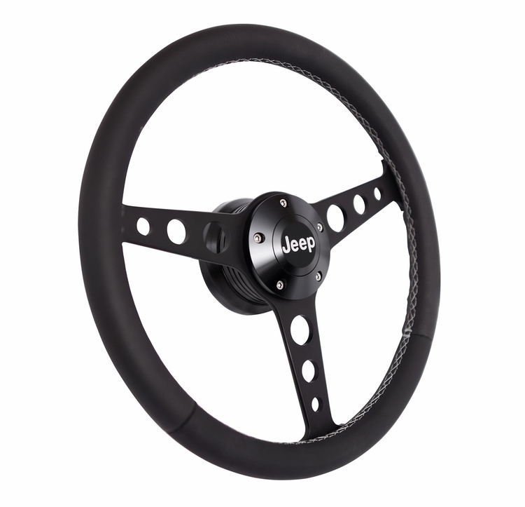 Billet Classic Series Black Wheel Jeep Logo & Install Kit