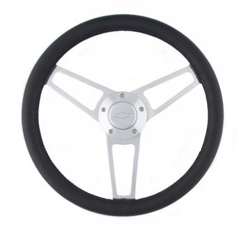 Billet Classic Series Black Wheel Chev Logo & Install Kit 7