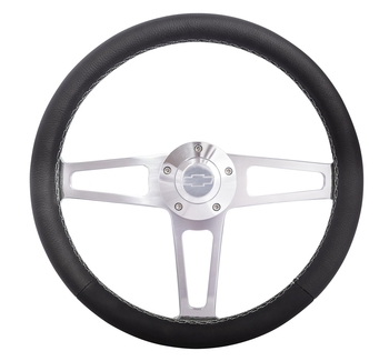 Billet Classic Series Black Wheel Chev Logo & Install Kit 4