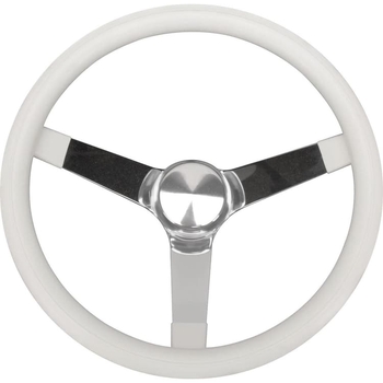 GRANT CLASSIC CHROME STEEL WHEEL WITH WHITE VINYL WRAP