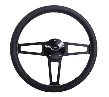 Billet Classic Series Black Wheel Chev Logo & Install Kit 2