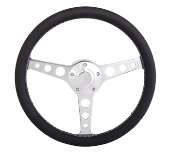 Billet Classic Series Black Wheel Chev Logo & Install Kit