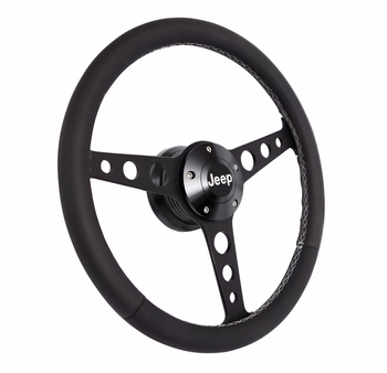 Billet Classic Series Black Wheel Jeep Logo & Install Kit