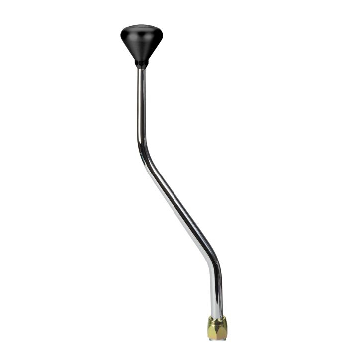 CM Shifter Ford FMX Chrome 16" Double Bend Lever Mushroom Black Knob