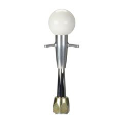 CM Shifter GM 4L60E Chrome 6" Straight Lever Muscle Car White Knob