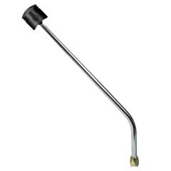 CM Shifter GM 700-R4 Chrome 23" Single Bend Lever Piston Black Knob
