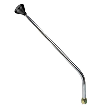 CM Shifter GM Powerglide Chrome 23" Single Bend Lever Mushroom Black Knob
