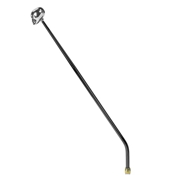 CM Shifter GM TH350 Black 32" Single Bend Lever Skull Knob