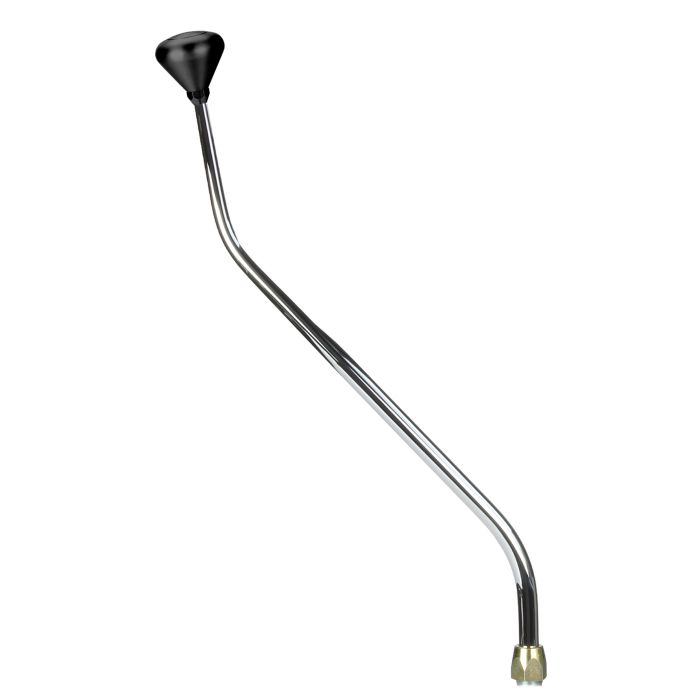 CM Shifter GM TH400 Chrome 23" Double Bend Lever Mushroom Black Knob