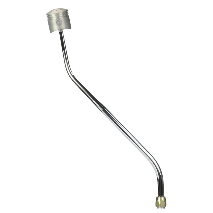 CM Shifter GM TH400 Chrome 23" Double Bend Lever Piston Knob