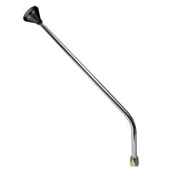 CM Shifter GM TH200 Chrome 23" Single Bend Lever Mushroom Black Knob