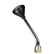 CM Shifter GM TH200 Chrome 8" Single Bend Lever Mushroom Black Knob