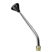 CM Shifter Chrysler Hemi Chrome 12" Single Bend Lever Mushroom Black Knob