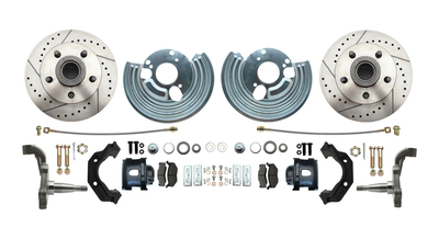 1962-1972 Mopar B&E Body High Performance Disc Brake Conversion Kit w/ Powder Coated Black Calipers