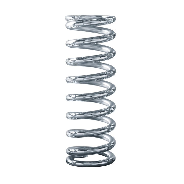 CHROME COIL SPRING, 10IN., 2-1/2IN. ID, 125LBS/IN.