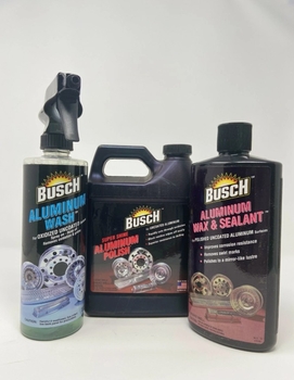 BUSCH Aluminum Polish 32 fl oz + Aluminum Wash + Wax and Sealant *COMPLETE KIT*